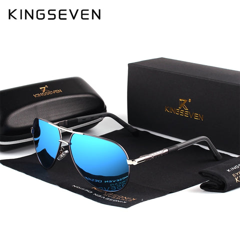 KINGSEVEN Aluminum Magnesium Men's Sunglasses Polarized Men Coating Mirror Glasses