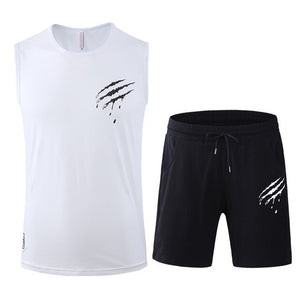 2pcs Running Set Men T Shirt Shorts Tank Top