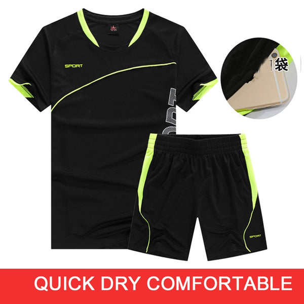 Running Sets Men Sportswear Short sleeve Clothes