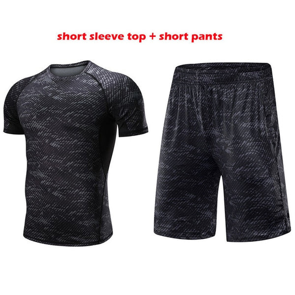 OKUQUBE New Sportswear Men Five Pieces Male Fitness Clothing