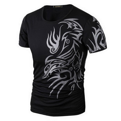 Classical Fast Dry Leisure Print T Shirts Men's Novelty Dragon