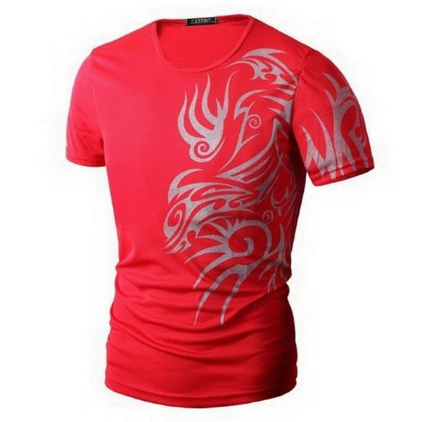 Classical Fast Dry Leisure Print T Shirts Men's Novelty Dragon