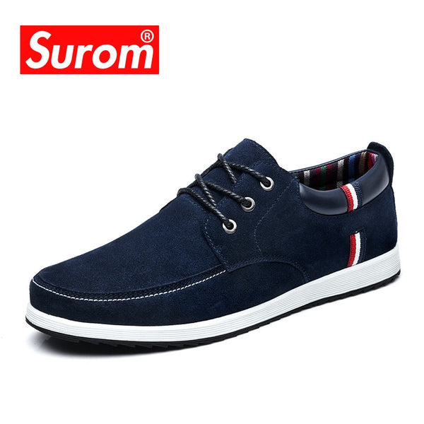 SUROM Men's Leather Casual Shoes