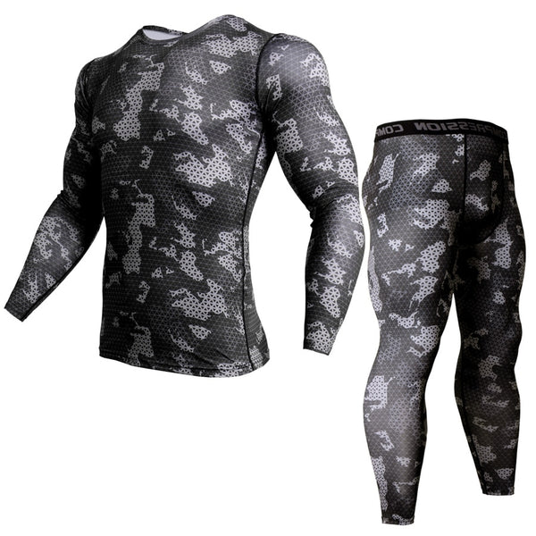 Men Running Sports Compression Shirts Jogging Sportswear