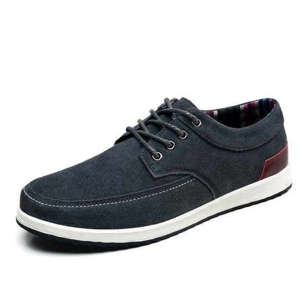 SUROM Men's Leather Casual Shoes