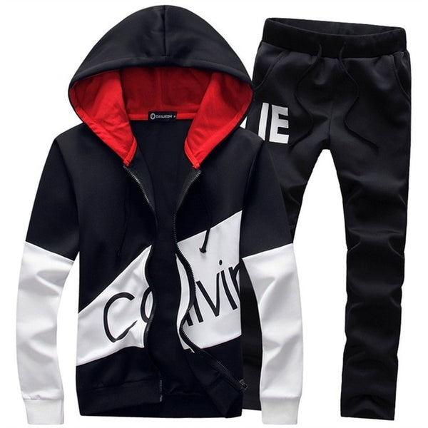 5XL Large size tracksuit men set letter sportswear