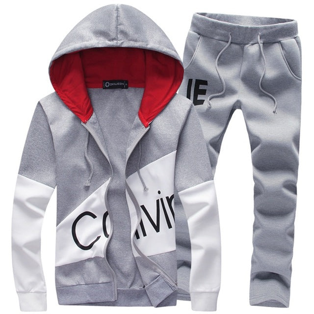 5XL Large size tracksuit men set letter sportswear