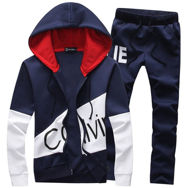 5XL Large size tracksuit men set letter sportswear