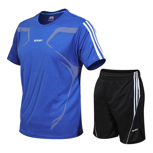 High Quality Loose Men's Sport Suits Quick Dry Running sets Clothes