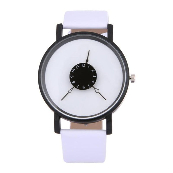 Fashion Creative Unisex Women Men Wristwatches PU Strap Analog Couple Quartz Watches